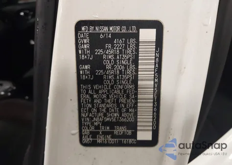 2014 Nissan Juke Nismo из США, поврежденный, VIN JN8AF5MV5ET366200